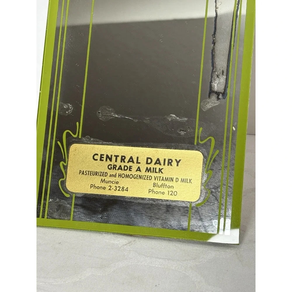 Gerber's Central Dairy Muncie & Bluffton Indiana Advertising Mirror Vintage